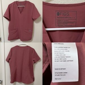 •FIGS• Casma Three-Pocket Scrub Top PO# 5252 Mauve
